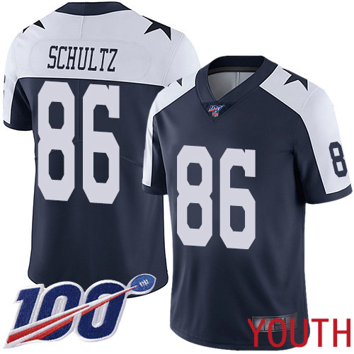 Youth Dallas Cowboys Limited Navy Blue Dalton Schultz Alternate #86 100th Season Vapor Untouchable Throwback NFL Jersey->women nfl jersey->Women Jersey